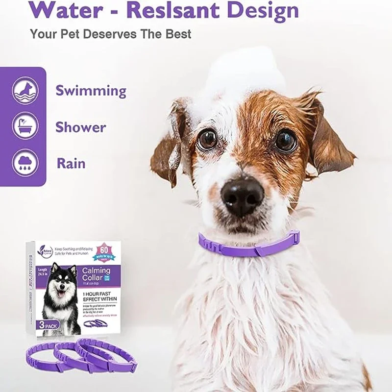 New Release 3/4 Pc Dog Calming Collar Cat Relieve Anxiety Protection Retractable Collars For Puppy Kitten Large Dogs Accessories