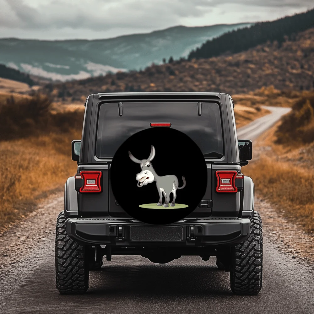 Angry Donkey Pattern 30/34 Inch Multi-Functional Tire Cover, Suitable For Jeeps, Trailers, RVs, SUVs, Trucks, Campers, And Vario