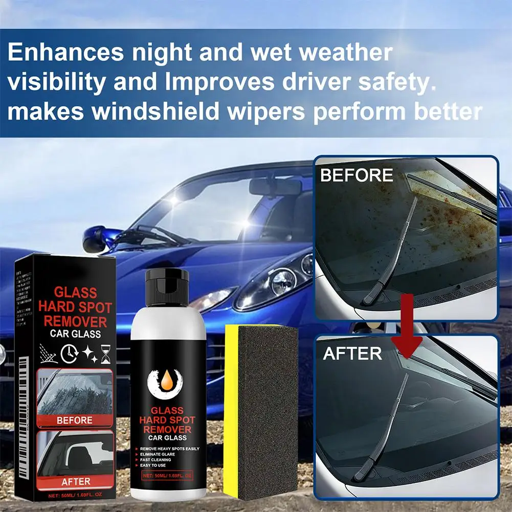 50ml Car Glass Deep Cleaning Polishing Paste Ceramic Coating For Auto Detailing Hard Water Spot Remover Vehicle Glass Cleaner