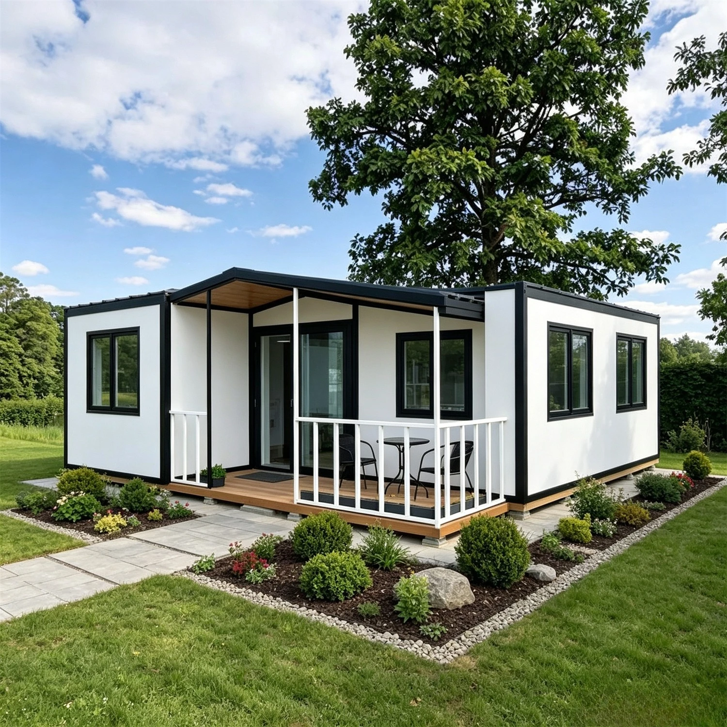 Prefab Tiny Home 20ft Expandable Folding Container House Prefab Modular Home With Full Kitchen Bathroom For Backyard Granny Flat