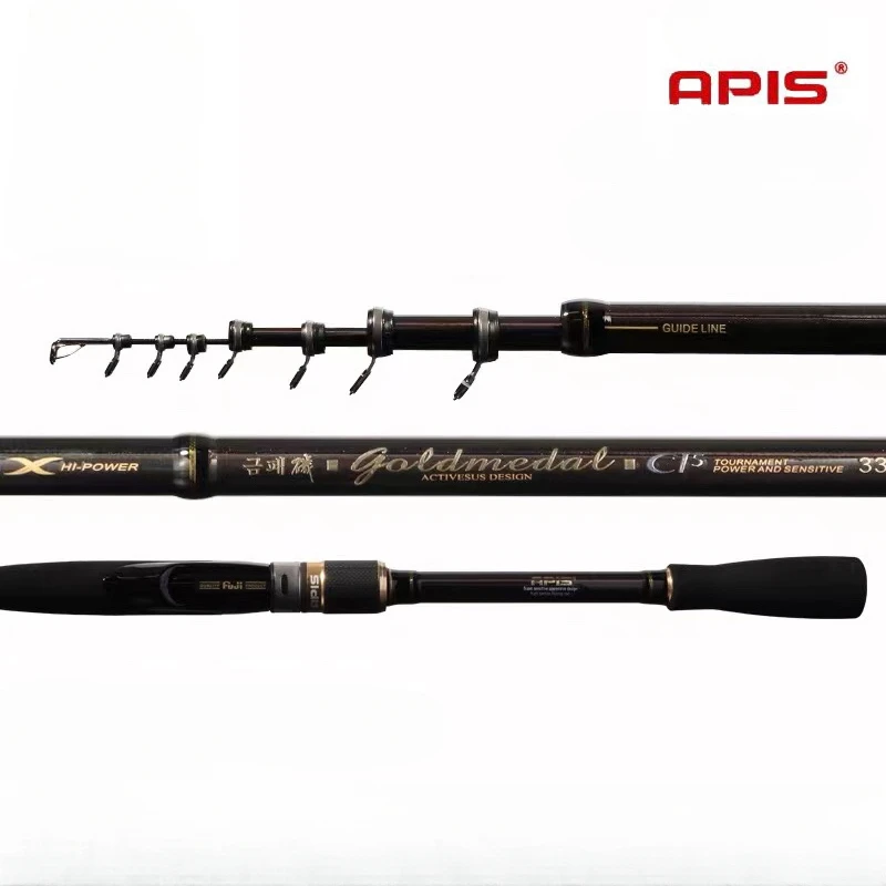 APIS-Rock Fishing Rod 46T High Carbon Ultra Light, Ultra Hard, Long Section, Square Oblique Guide Ring, FUJI Wheel Seat,3.8m4.3m