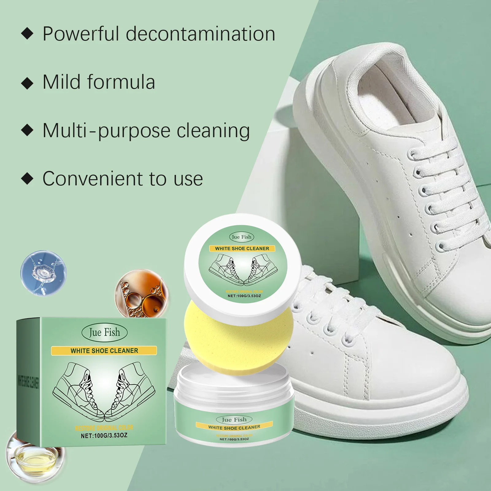 Pasta de limpieza de zapatos blanca, zapatos de cuero limpios, bolsas de cuero, zapatos blancos pequeños, pasta de limpieza portátil para cuidado libre
