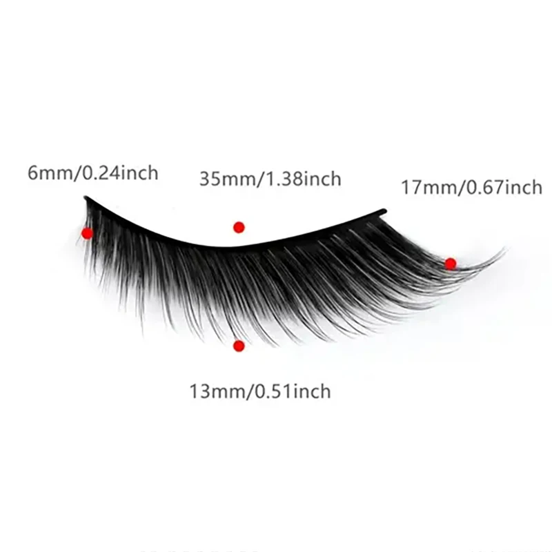 翼付きマンゴーまつげ 7 組、アイライナー効果と自然な外観、6D シルクまつげ