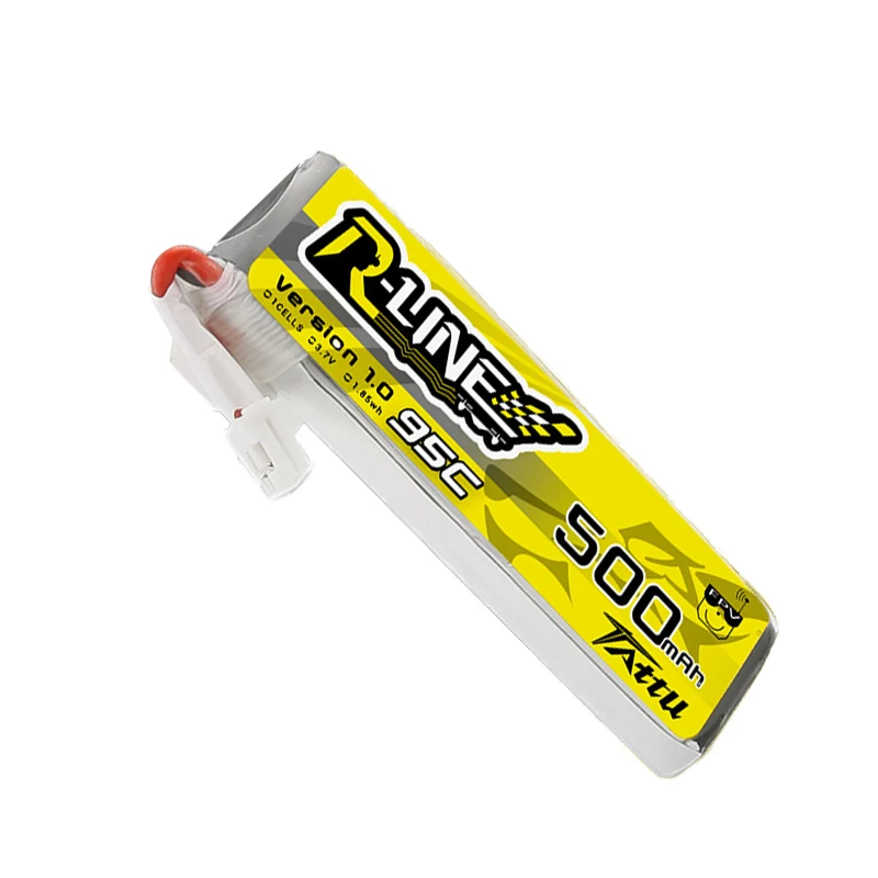 10PcsTATTU R-LINE 1.0 3.7V 500mAh 95C LiPo Battery For RC Helicopter Quadcopter FPV Racing Drone Parts 1S Rechargeable Battery