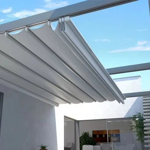 Sunshade Electric retractable sunshade Pavilion Outdoor terrace sliding sunshade Retractable roof canopy