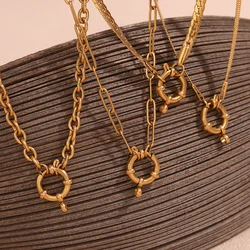 E.B.belle Cool blade chain paper clip chain NK chain O-chain Spring buckle premium stainless steel jewelry Necklaces for women