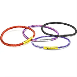 Bracciale in pelle intrecciata fai da te da 2mm 3mm adatto per braccialetti con fune metallica in acciaio inossidabile con fascino originale che realizza braccialetti per donna uomo