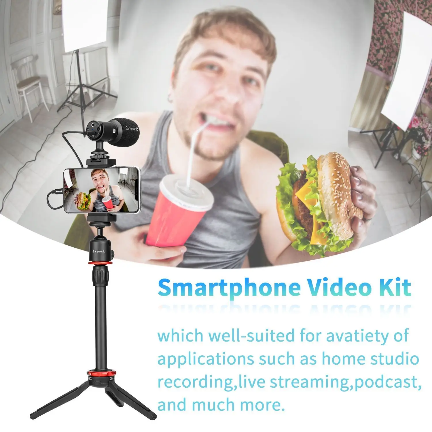 Imagem -05 - Saramonic Smartphone Video Kit Smartmic Mtv Youtubers Podcasters Vloggers Live Streaming Facebook Blogger Facebook