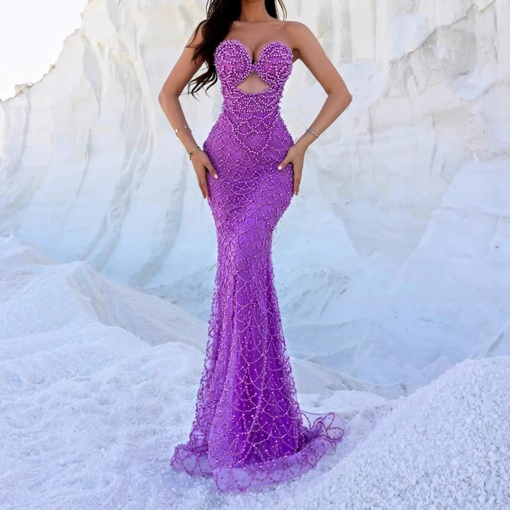 

Backless, waist-cinching, heavily rhinestoned fishtail shell waist ornament, floor-length sequined couture dress-GZXX813