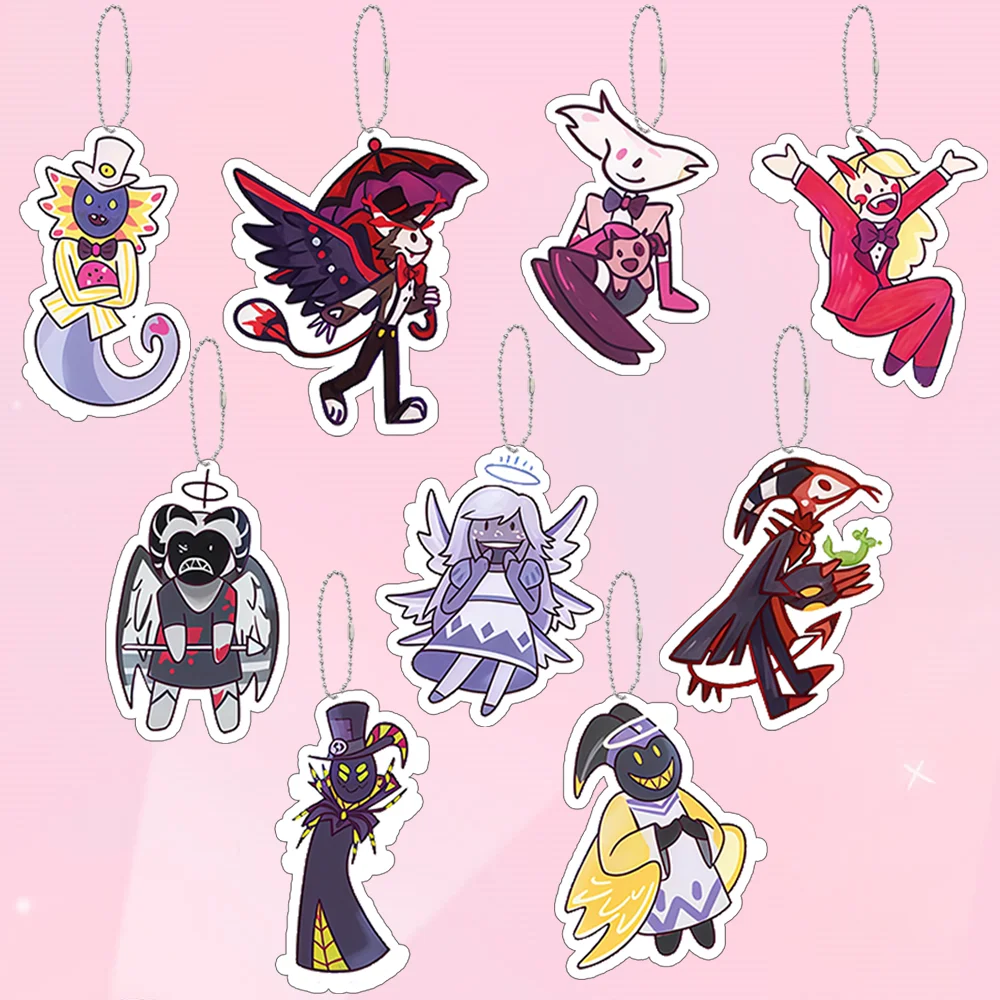 Breloczek Akrylowy Hazbin Hotel Charlie Morningstar Angel Dust Husk Adam The Exorcist Personalizowany Kreskówkowy Wisiorek Dekoracyjny Prezent