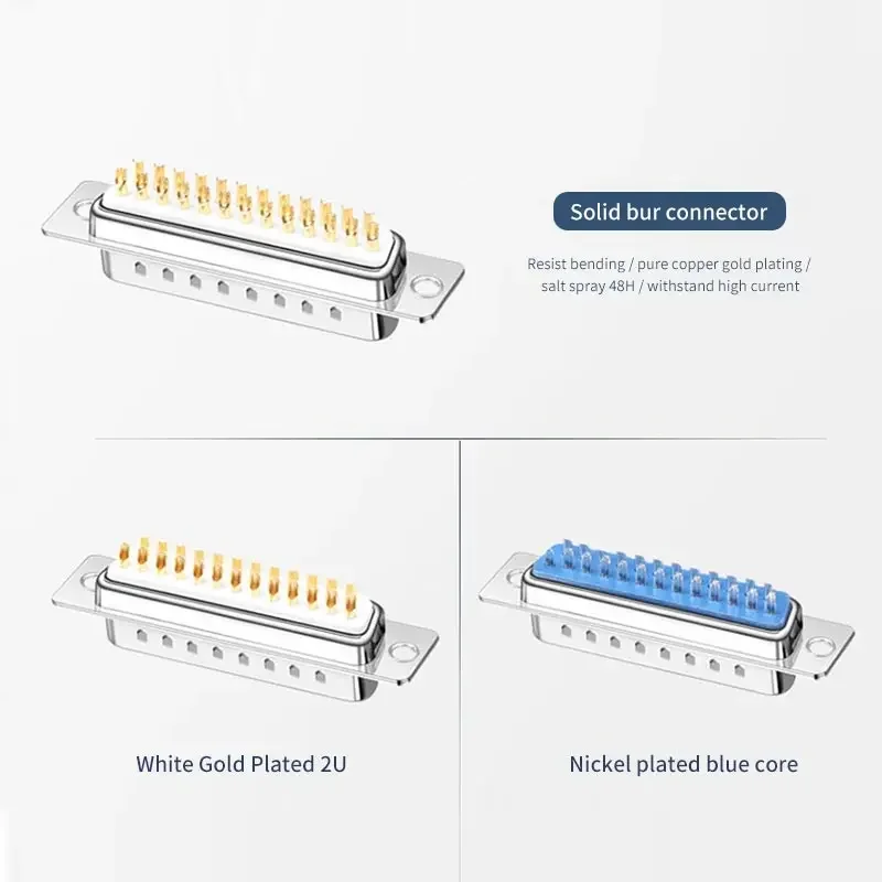 DB25 Soldering Connector Plug Two-row DB 25 Pin Gold-plating Male Female Plug Industrial Grade Welding 25-pin Connector Adapter