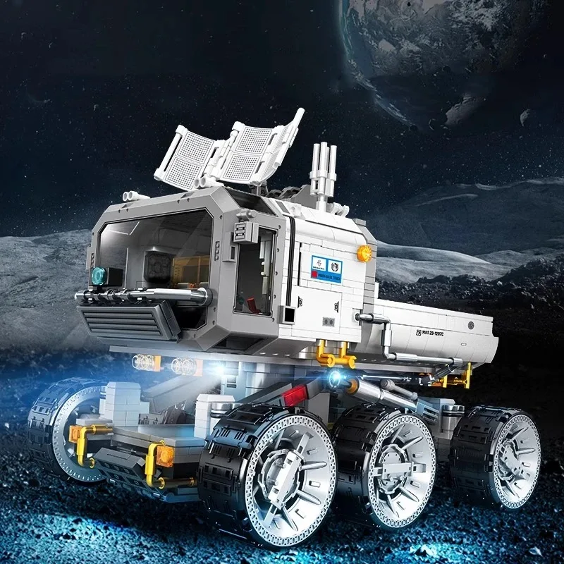 SEMBO Wandering Earth Building Blocks Lunar Transport Vehicle Assembly Model Small Particle Boy Toy Kawaii Birthday Gift