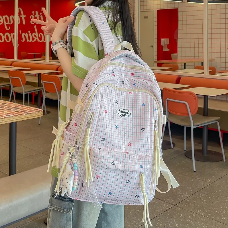 

Casual Plaid Kids Backpacks for Boy Versatile Cute Backpacks Travel Backpack School Bags Class Bag for Girl Designer Bag Mochila
