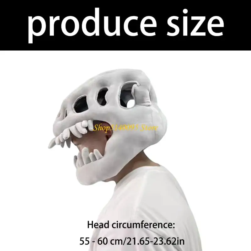 DXAE Popular Dinosaur Skull Headcover Hat for Kids and Adults Quick Zippered Headgear