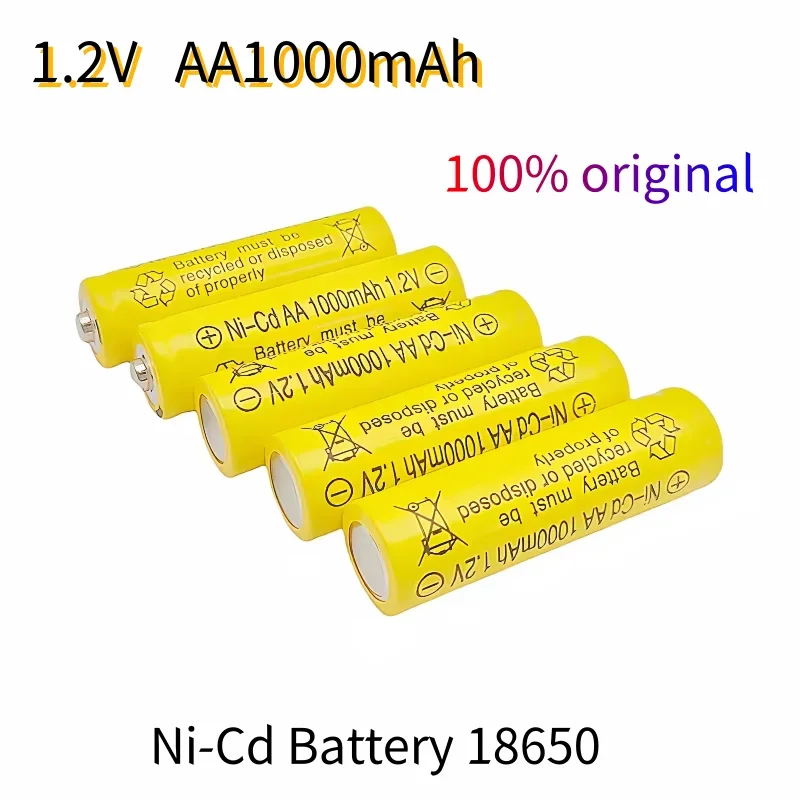 18650 Original 1.2V AA 1000mAh Ni-Cd high-quality rechargeable battery lpega rechargeable battery suitable for watches toys etc