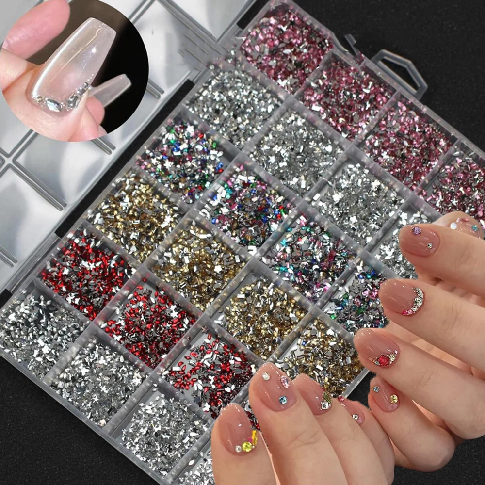 24 grades com parte traseira lisa mini strass pingente de unha estrela colorida/butterlfy/coração/redondo gemas de cristal de unhas diy suprimentos de unhas diamantes