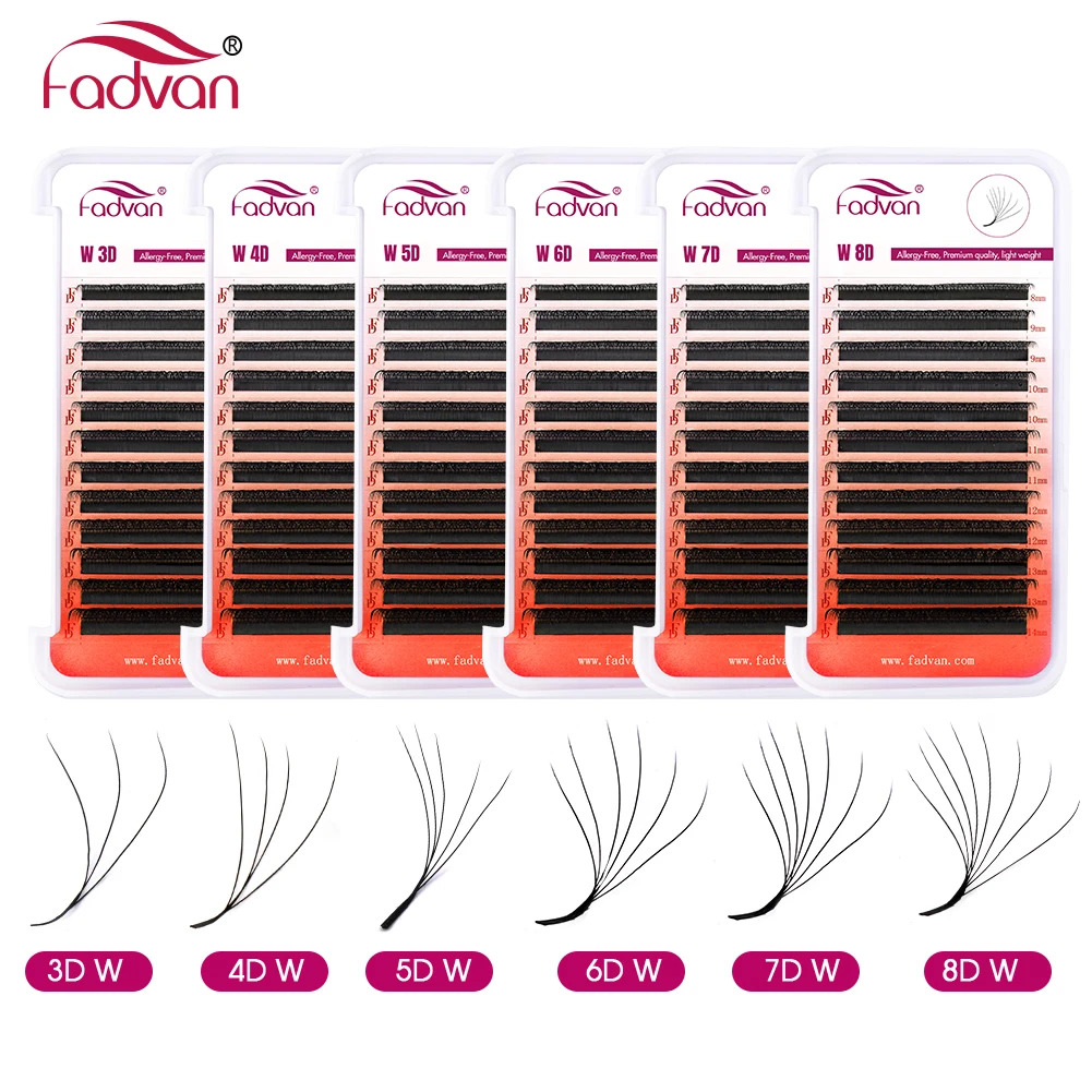 FADVAN W Shaped Lashes 2D 3D 4D 5D 6D 7D 8D Premade Volume Fans Faux Mink Eyelashes Brazilian Volume Natural Soft YY Lashes