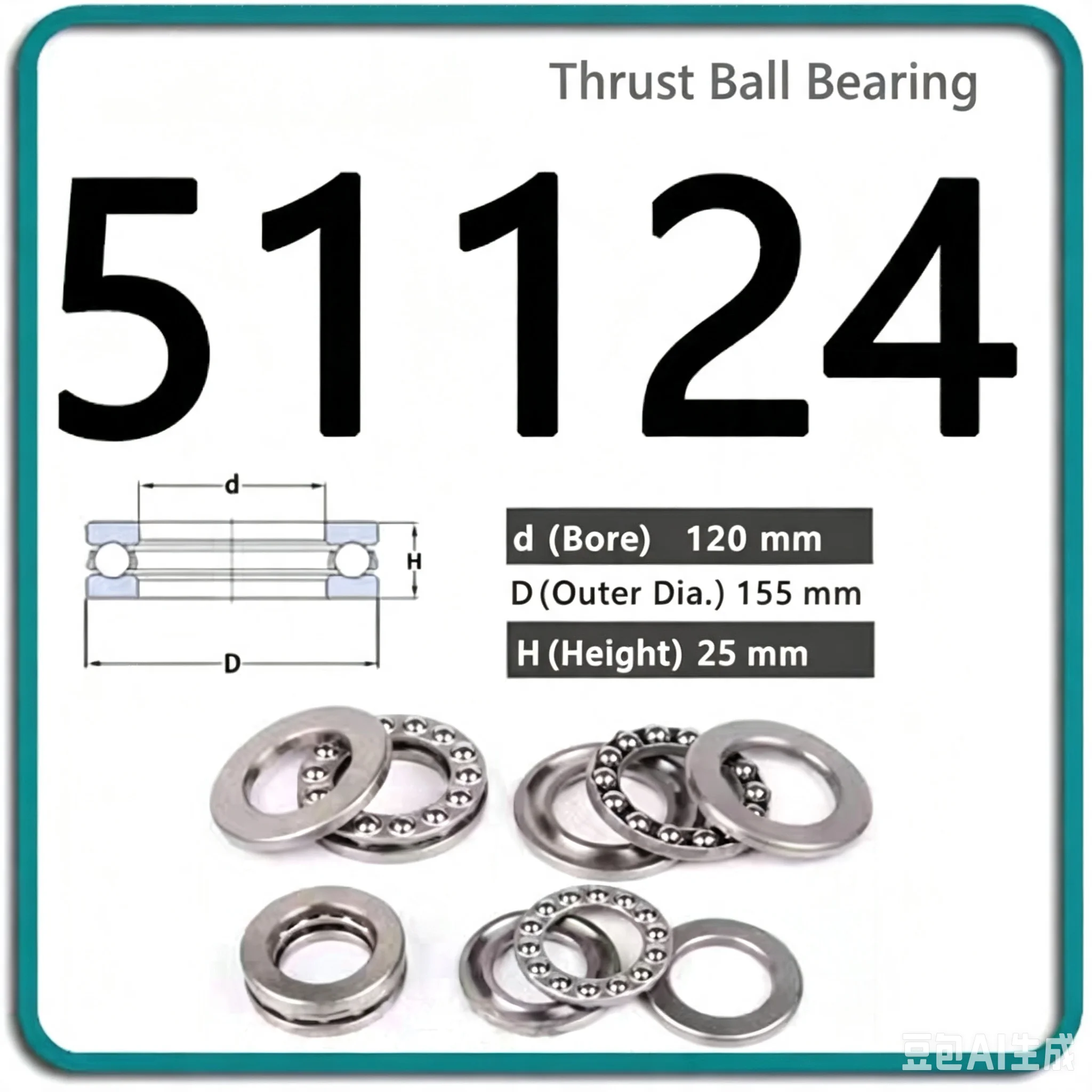Harbin Plane Thrust Bearings 51124/51126/51128/51130/51132/51134/51136/51138