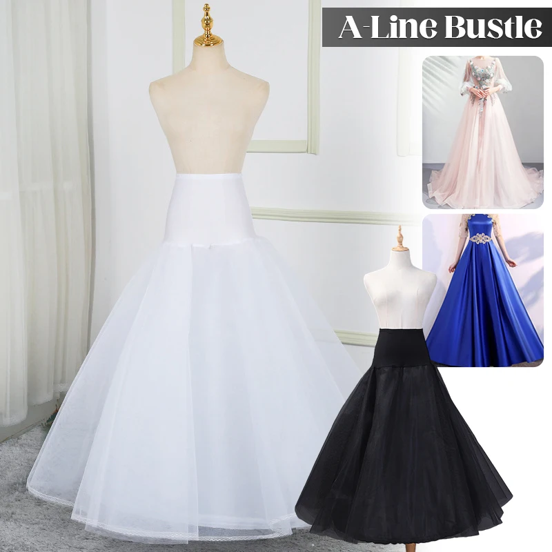 A-line Bustle With A Steel Ring Underskirt Double Layer Lace Yarn Petticoat Women Wedding Dress Performance Bridal Gown Skirt