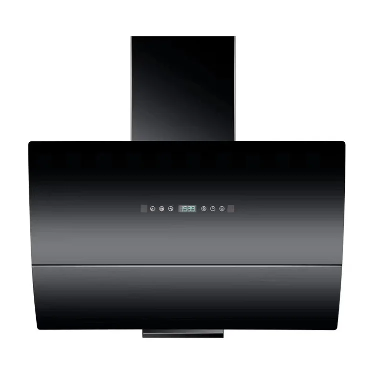 Custom Kitchen Chimney Hood LED Light Stainless Steel Housing Glass Material Electric Power Source Exhaust Household Hotel Use