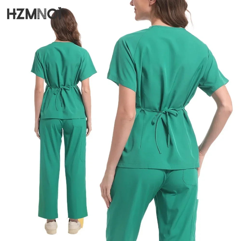 Hoge Kwaliteit Unisex Medische Uniformen voor V-hals Verpleegster Scurbs Set Vrouwen Ziekenhuis Arts Werkkleding Orale Tandheelkundige Chirurgie Werkuniform