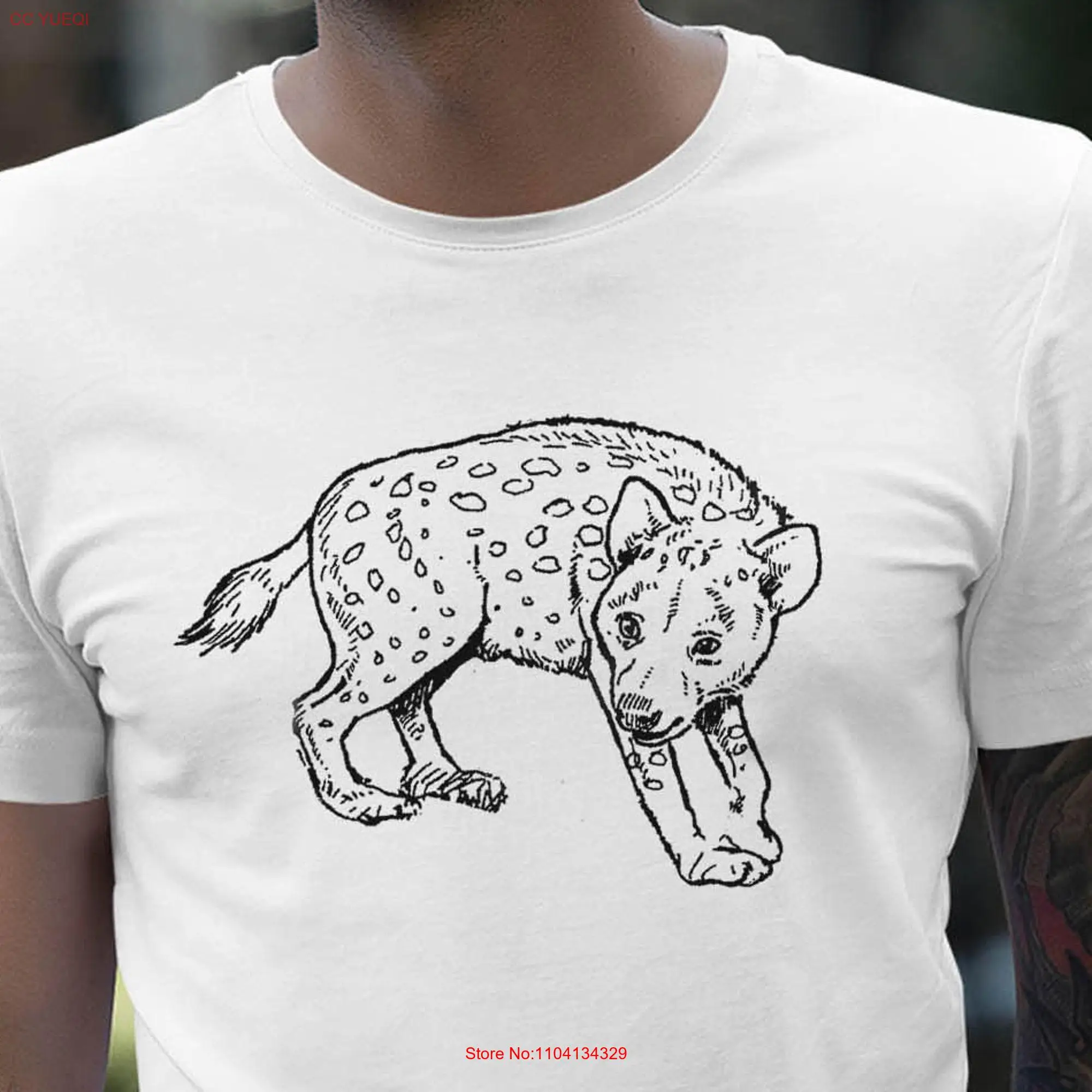 Moon Mouse Apparel Wild Hyena Adult Cotton Crew T Shirt long or short sleeves