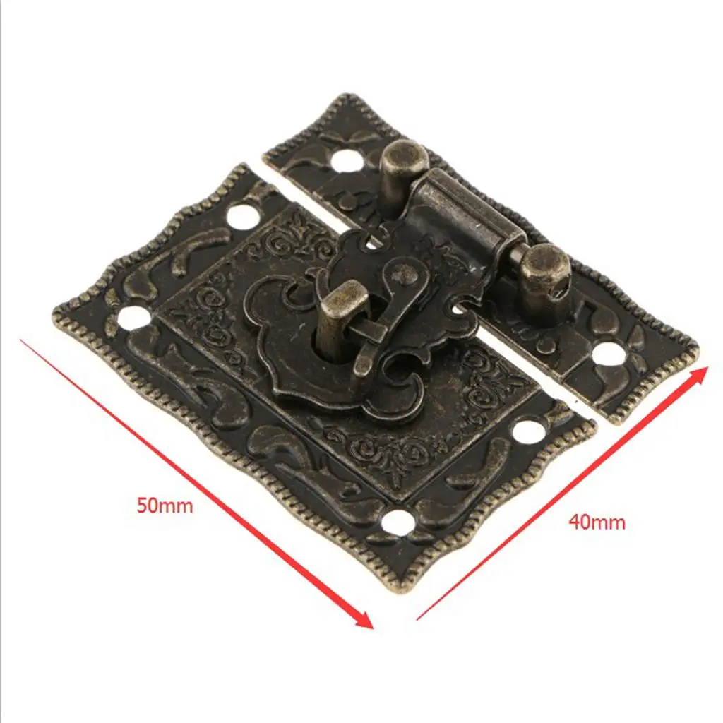 2X Wooden Box Chest Box Rectangle Clasp Clasp Hasp Clasps Bronze