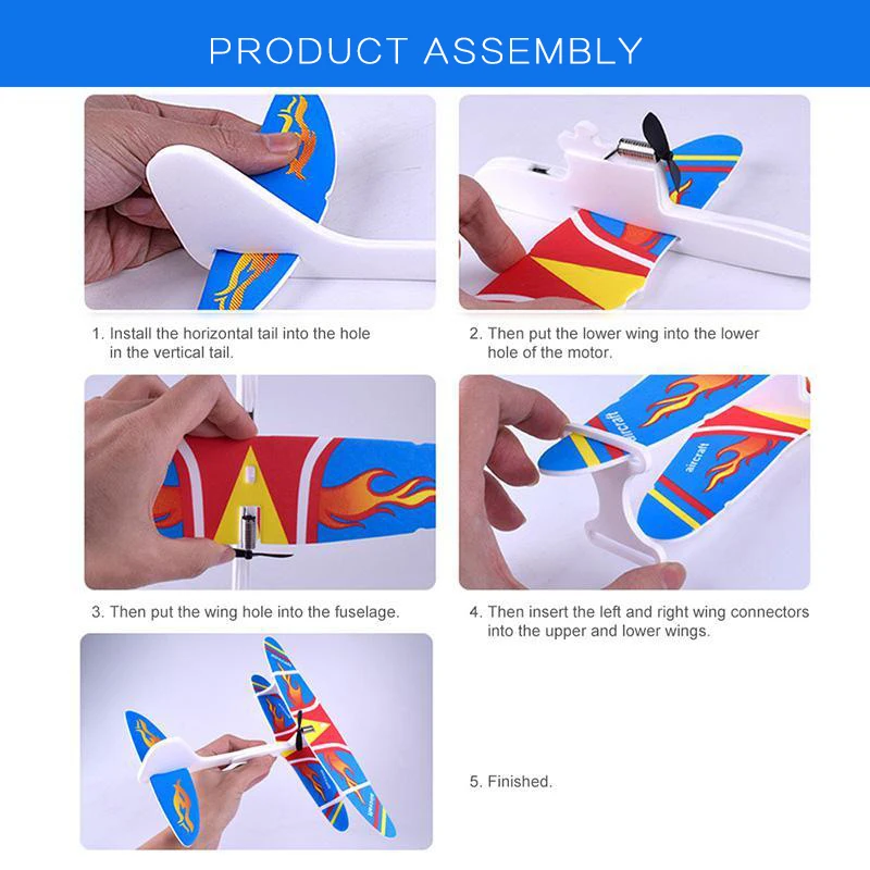 1Pcs Electric Hand Throwing Drone Foam Aircraft Flying Airplane Flight Glider DIY Plane Model Toy For Kids Adult Outdoor Plane