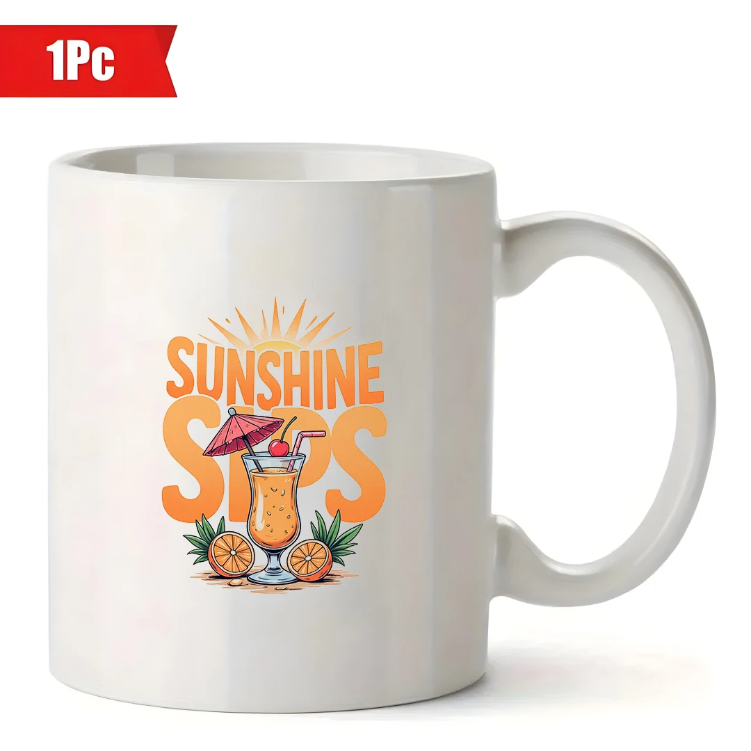 كوب مشروبات Sunlit سعة 11 أونصة - كوب مكتب للأطفال بتصميم Orange Sunny SUNSHINE لعيد الميلاد #2