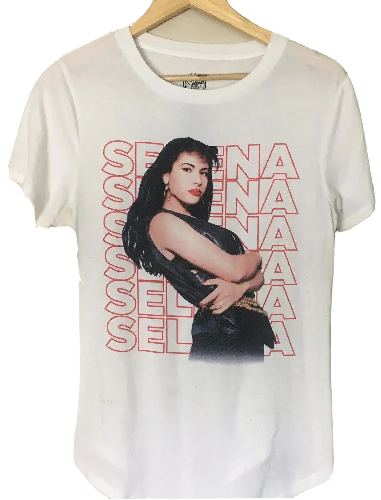 Selena Shirt White Short Sleeve Crew Neck Concert Shirt Band Tee Women's Tee L