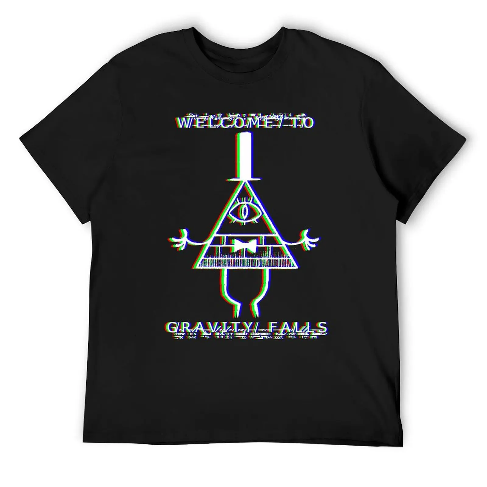 Bill Cipher - Welcome to Gravity Falls - Anaglyph T-Shirt vintage graphic tee blacks sports fans plain black t shirts men