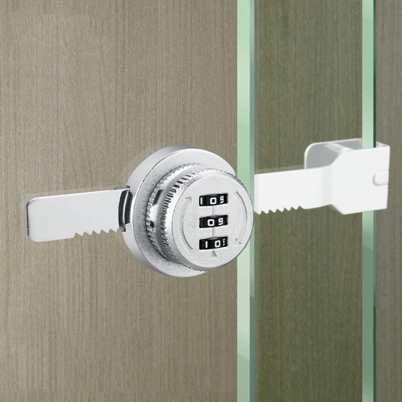 3Digit Combination Lock Mechanical Password Lock Sliding Glass Door Lock
