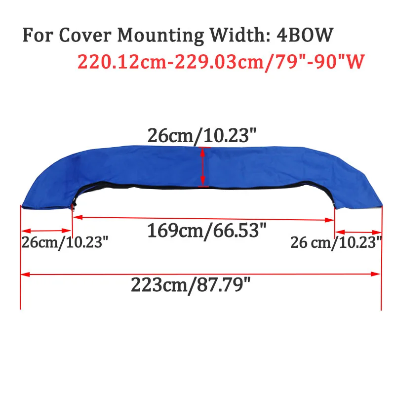 4-Bogen-Bimini-Stiefelüberzug oben, 600D, ohne Rahmen, Yacht-Bootsabdeckung mit Reißverschluss, Anti-UV, wasserdicht, staubdicht, Marine-Zubehör – Detail 12