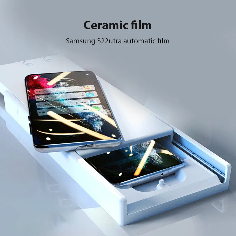 High-end All-rubber Curved Screen Protector for Samsung S22 21 23 Ultra 5G Focus Black Edge Protector and Hydrogel Movie Machine