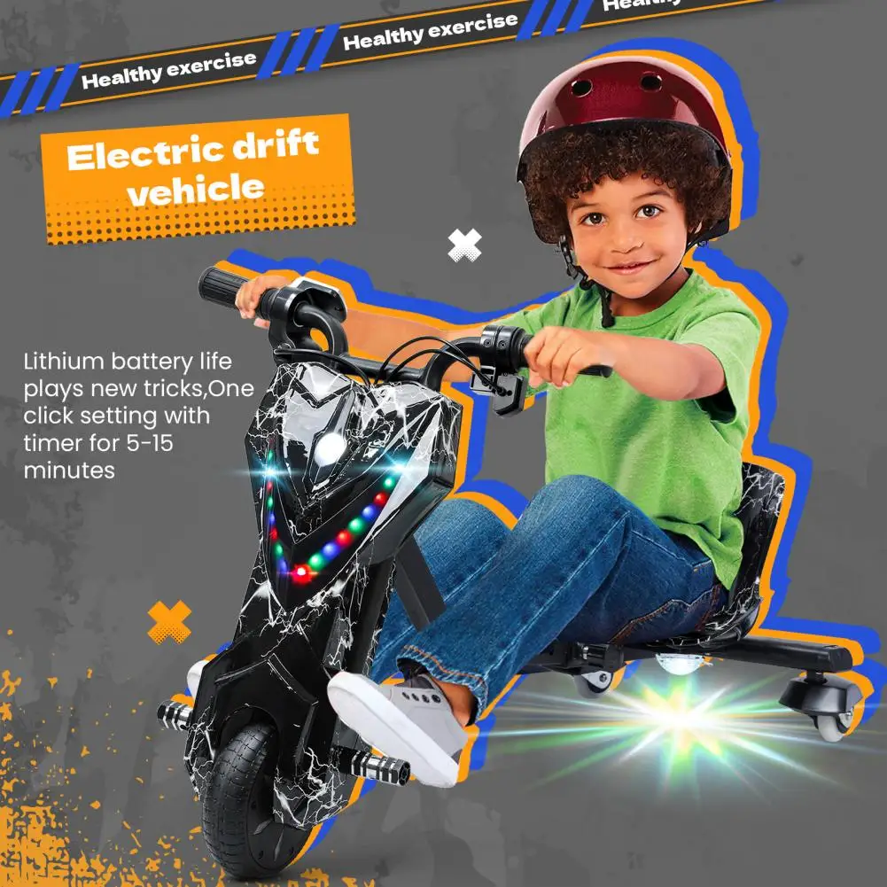 Drift-Trike, Kinder-Fahrt auf Dreiräder, Drift-Dreirad mit großem Rad für Kinder ab 8 Jahren, Aufsitz-Dreirad für Kinder mit verstellbarem Sitz