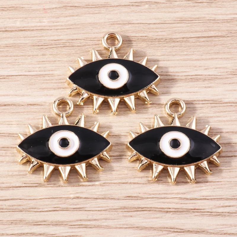 Tusember 20 Stück/Set 18*17mm Böhmische Türkische Böser Blick Anhänger für Schmuckherstellung Ohrringe Halskette Armband DIY – Detail 6