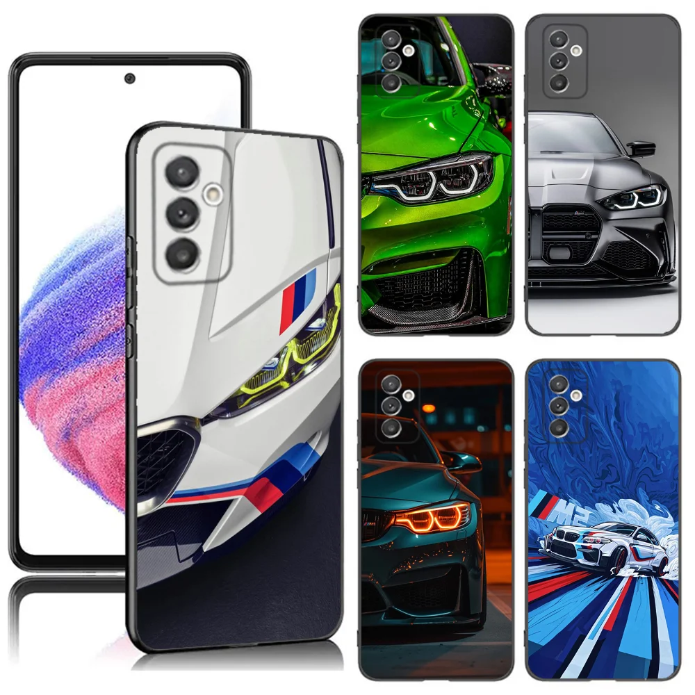 Cool Sport Car B-BMW Phone Case For Samsung S24,23,22,30,21,10,9,Ultra,Plus,Lite,FE,5G Black Soft Case