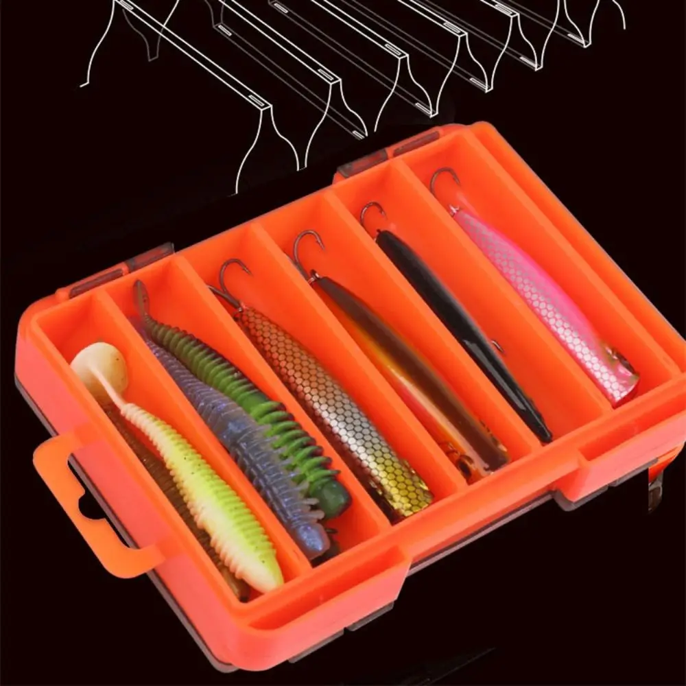 Durable Double-sided Fishing Gear Box 12 Grid Plastic Fishing Tackle with Layered Isolation Mino Sequin Organizer