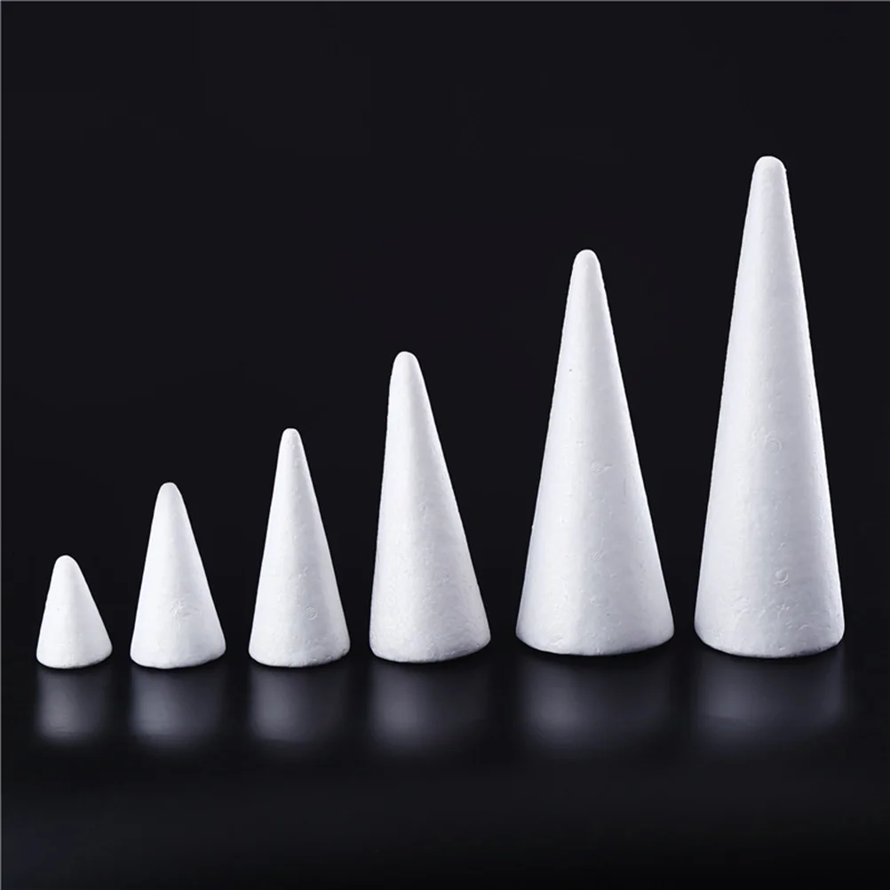 

12Pcs Blank Craft Cones White DIY Decorative Accessories for Christmas Tree Table Centerpiece Holiday Craft Project