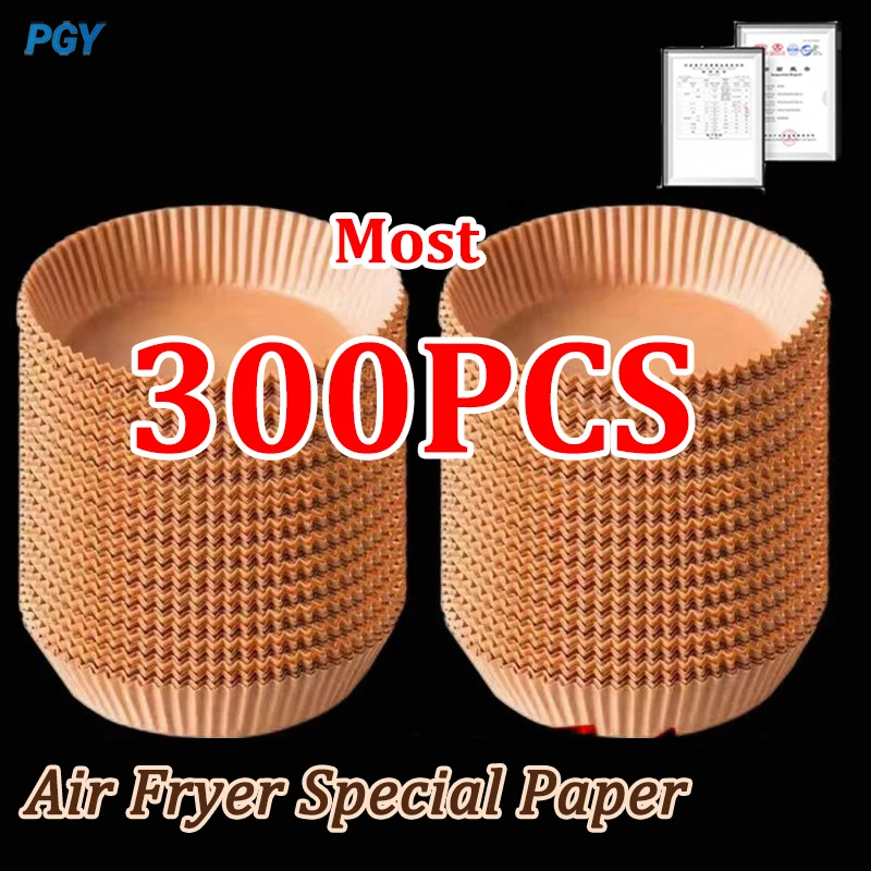 

50-300PCS Kitchen Air Fryer Paper Special Paper Disposable Oil-proof Paper Non-Stick Baking Barbecue Plate Mat Accesories Baking