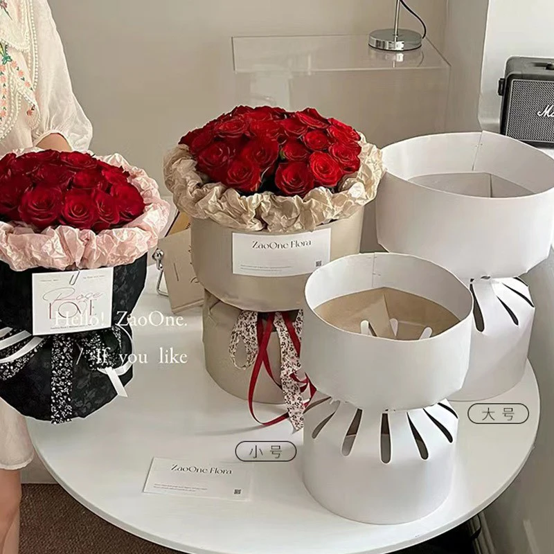Paquete de flores de papel Kraft, ramo redondo, estereotipo, revestimiento de rosas, papel de regalo, materiales para tienda de flores, herramienta auxiliar, 10 Uds.