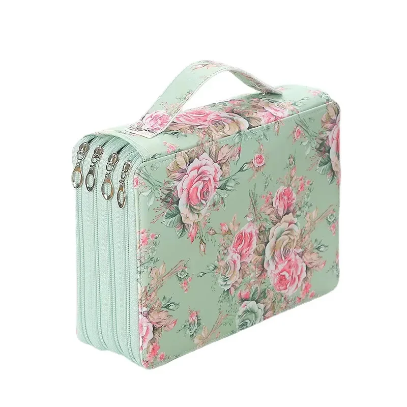 200 Hole Pencil Case Marker Holder 4-layer Zipper Large Capacity Marker Shockproof Storage Bag Art Student Handheld Pencil Bag