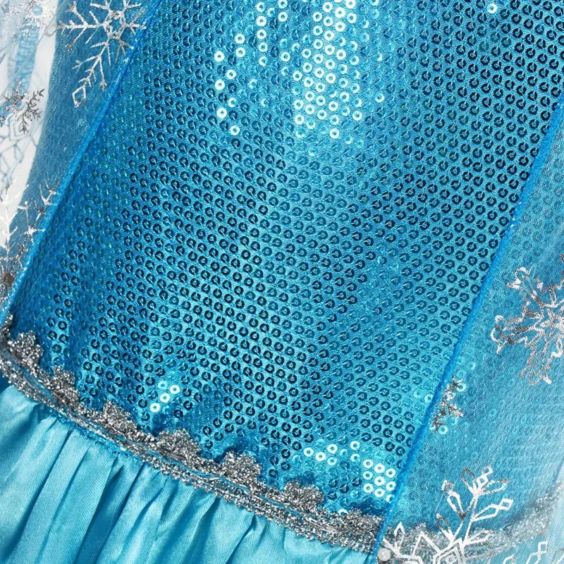 aa Bear House 002 Girls Elsa Princess Dresses Carnival Party Gown Cloak Children Birthday Cosplay Costume Frozen Dress KWAT99★★