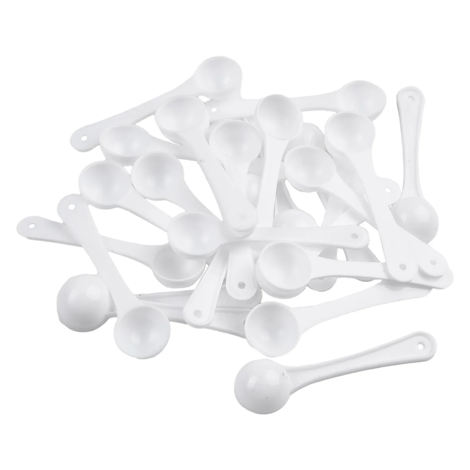 50pcs 1g White Plastic Measuring Spoon Gram Scoop Food Baking Medicine Powder Measuring Tools Kitchen Supplies