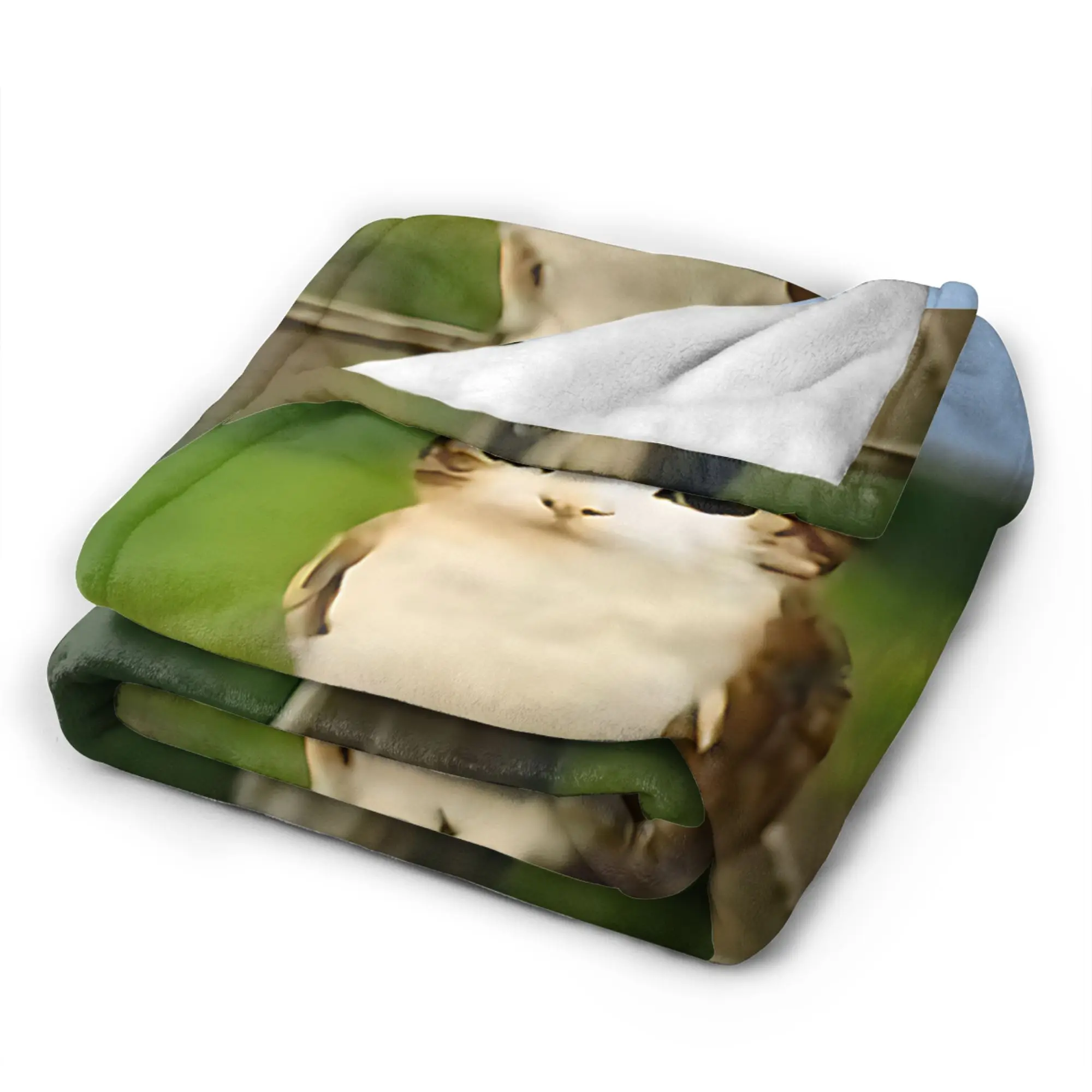 روحي الحيوان مضحك meowl ميمي بطانية سوبر الدافئة القط البومة ميمي brainrot رمي بطانية الشتاء السفر الأريكة السرير المفرش #5