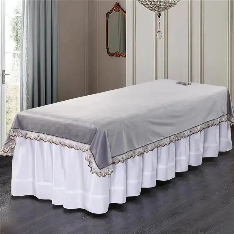 Thickened Crystal Velvet Bed Sheets, Simple Style, Beauty Salon, Physiotherapy, Massage Spa, Bed Cover, Bedspread