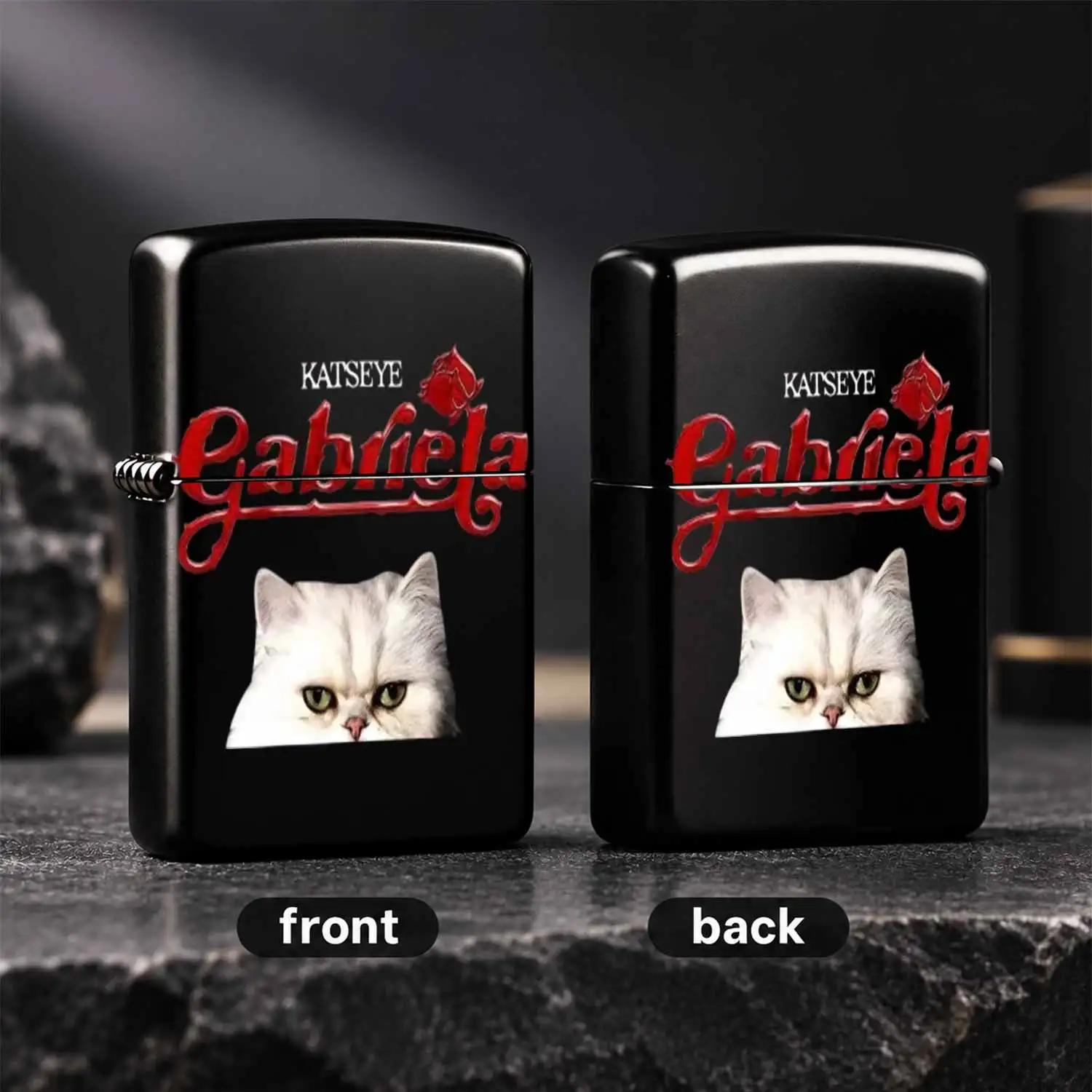 Exquisite Gabriela Rose Art Printed Cute White Cat Style Portable Igniter, Trendy Cool Personal Carry-On Item With Nice Vibe, Suitable For Daily Dating, Outdoor Activities, Business Trips And All Scenarios, Practical Cr A Humorous And Inter