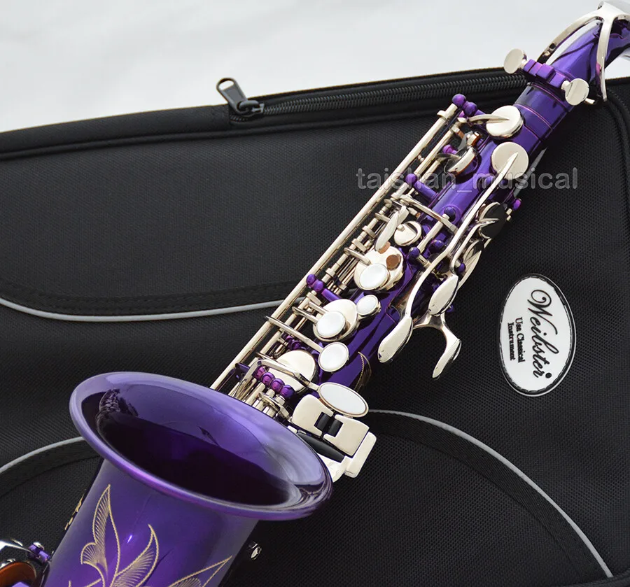 

purple Silver nickel alto saxophone Eb High F# Sax WEIBSTER WAS-660 2025