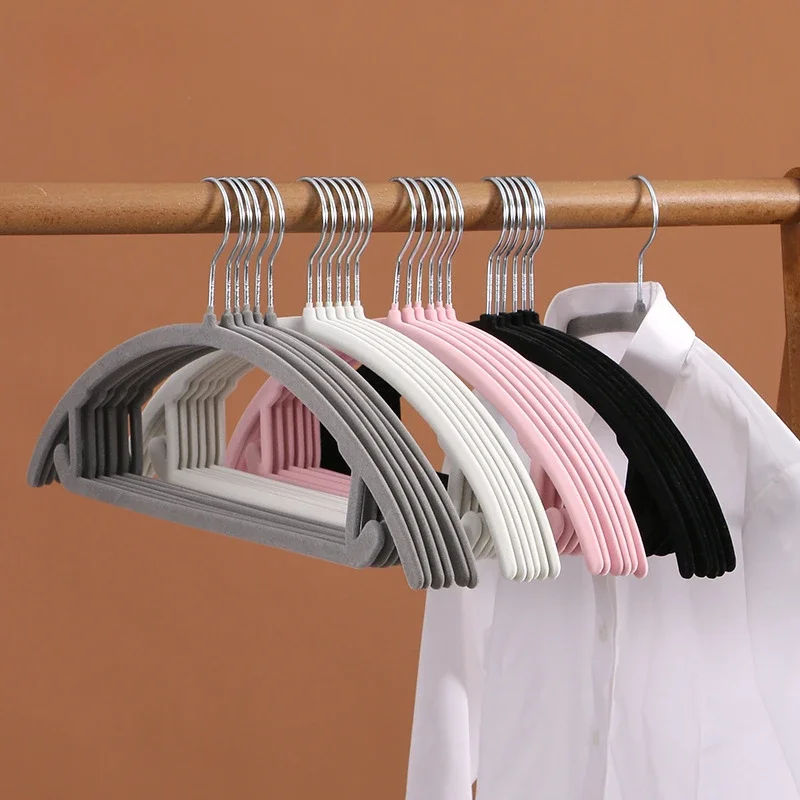 

Flocking Hanger Organizer for Household Clothes Storage, Anti-Slip Traceless Hanger, Clothes Support Sub, Foreign Trade