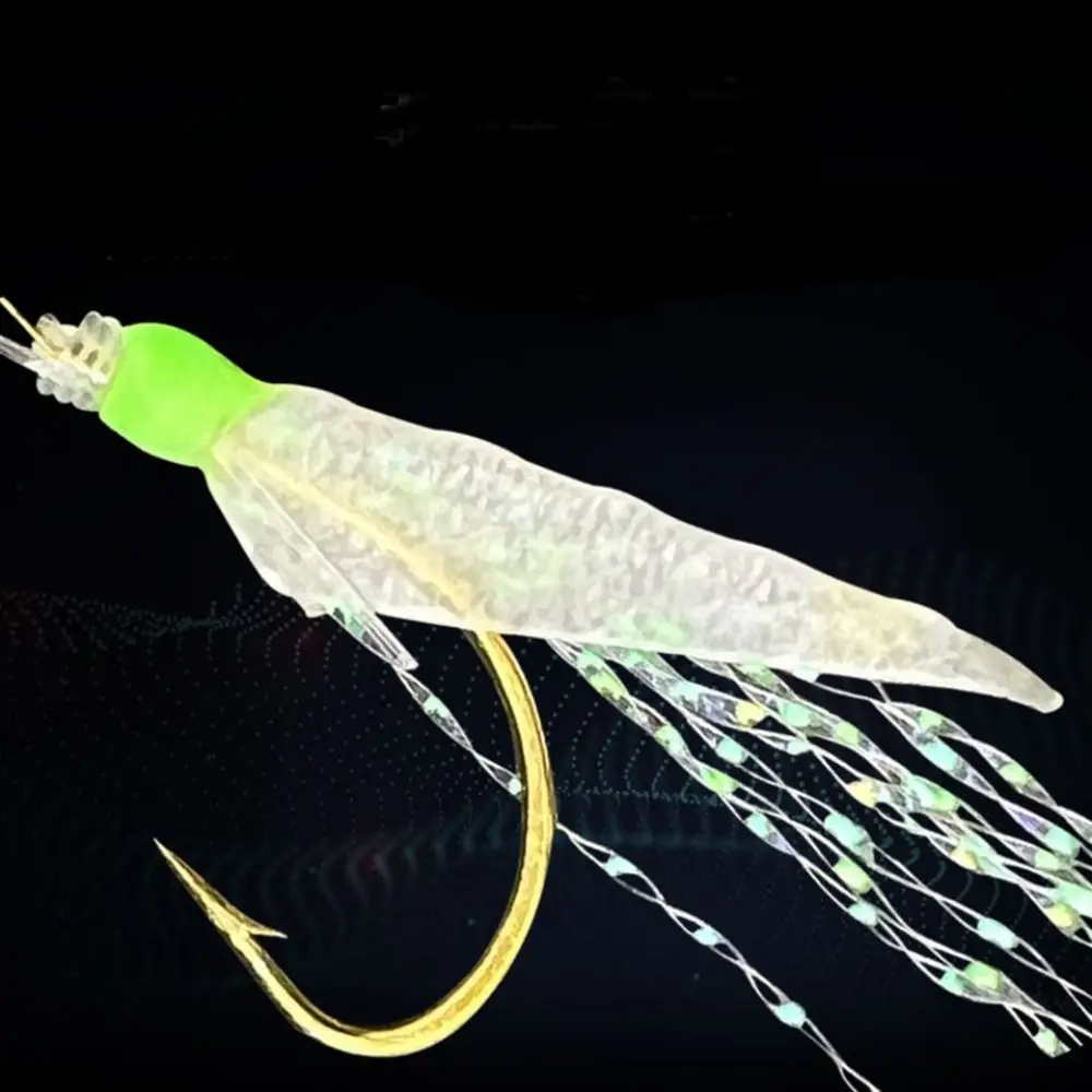 1 Pack (6pcs) Luminous Fishing Sabiki Flasher Rigs 6 Arm Hooks Red White Fish Skin Sea Freshwater Fishing Rigs With Swivel Snap